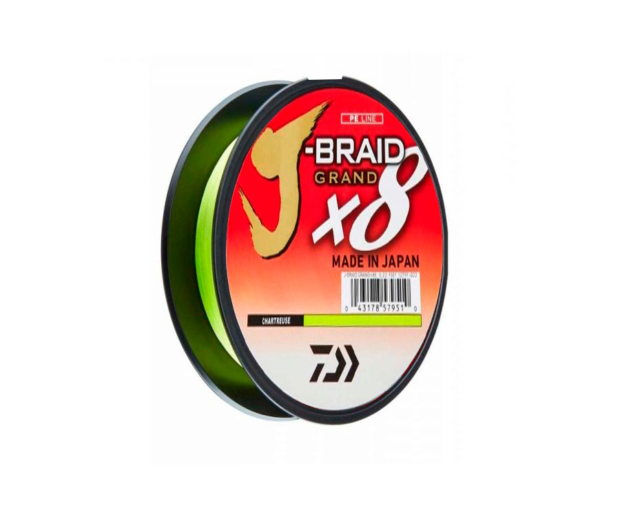 Daiwa J-Braid Grand X8E Angelschnur - 135m Chartreuse | Geflochtene Schnur Mit Schere